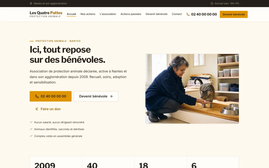 Page d’accueil du modèle associatif