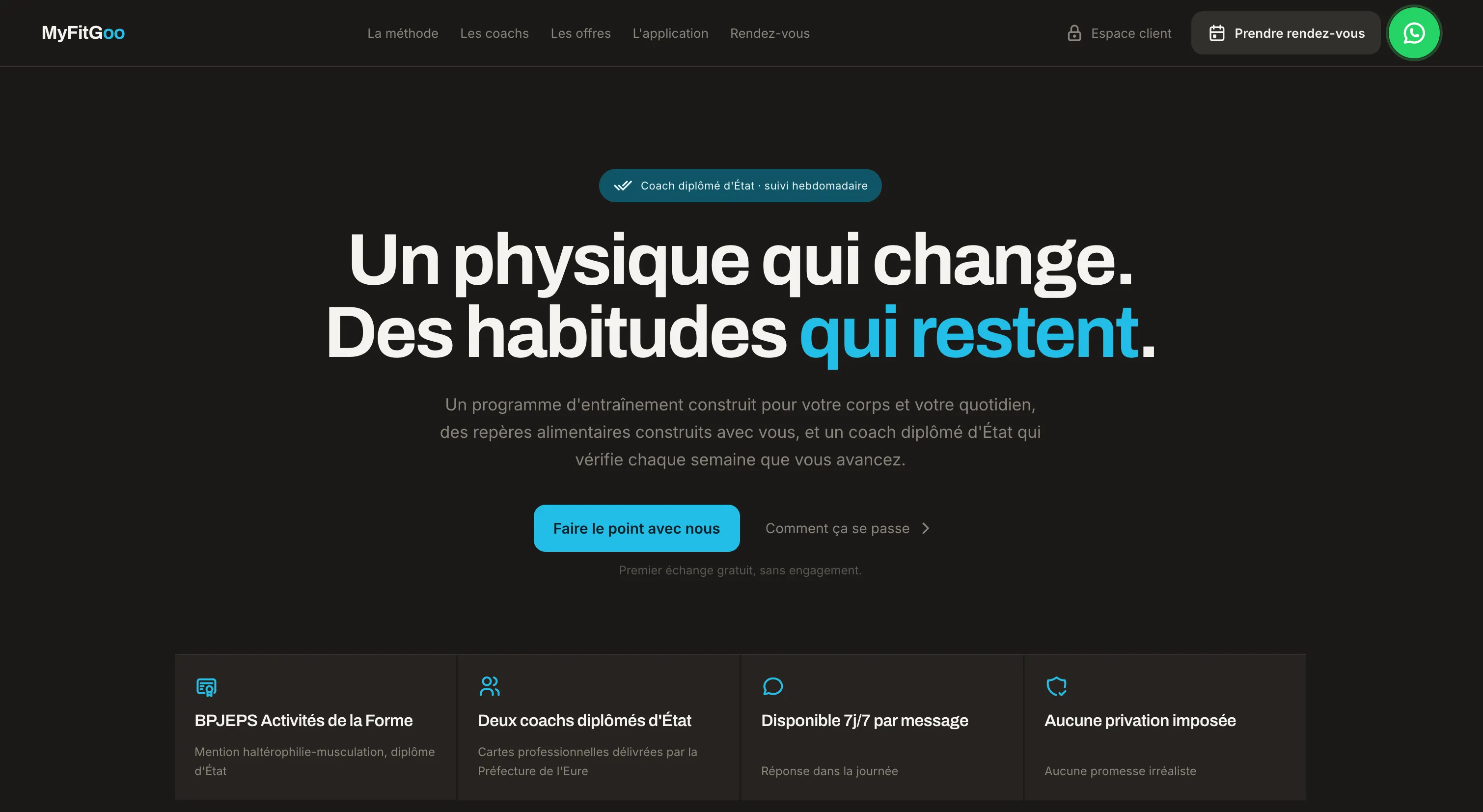 The MyFitGoo home page