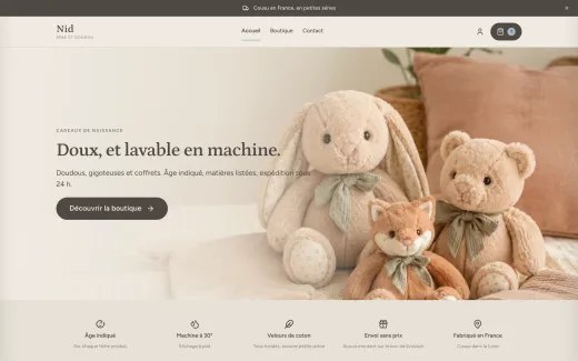 Page d’accueil du modèle bébé
