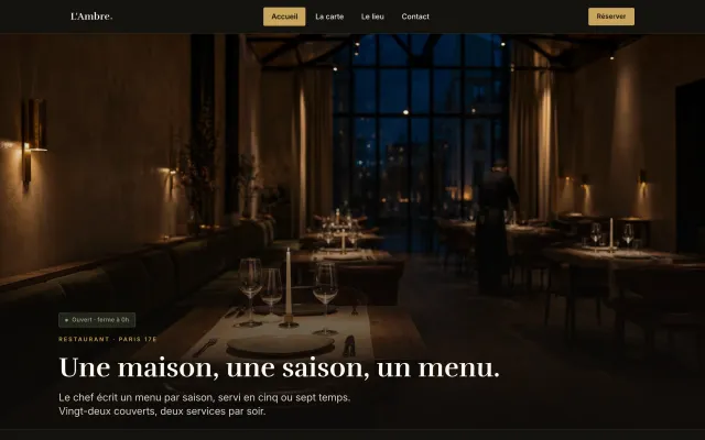 Page d’accueil du modèle gastronomique